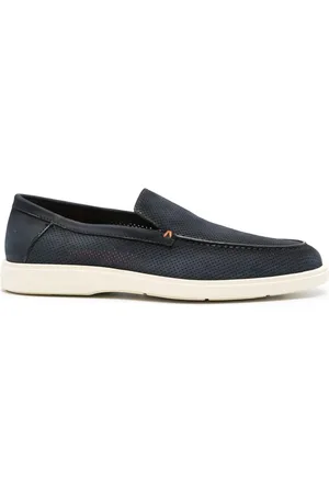 santoni Buty, Mężczyzna, Niebieski, 46 EU, Skóra, Niebieskie, codzienne, wsuwane mokasyny