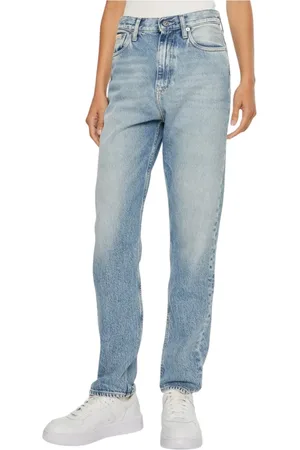 Calvin Klein Jeansy, Kobieta, Niebieski, W28 L32, Klasyczne jeansy z bawełny z zamkiem