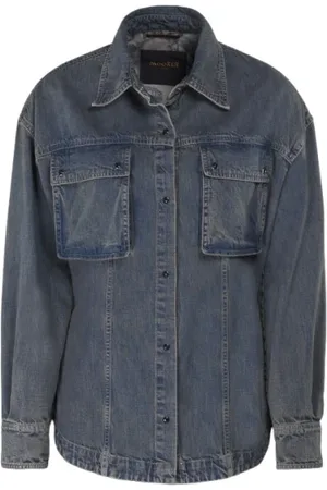 MOORER Bluzki, Kobieta, Szary, XS, Denim, Teti-01A