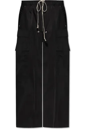 Rick Owens Spodnie, Mężczyzna, Czarny, L, Poliester, Spodnie Cargobelas