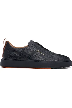 santoni Buty, Mężczyzna, Czarny, 44 EU, Skóra, Wsuwane skórzane sneakersy