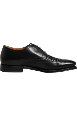 Dolce & Gabbana Buty, Mężczyzna, Czarny, 45 EU, Czarne Weave Detail Oxford Buty Mv 6650
