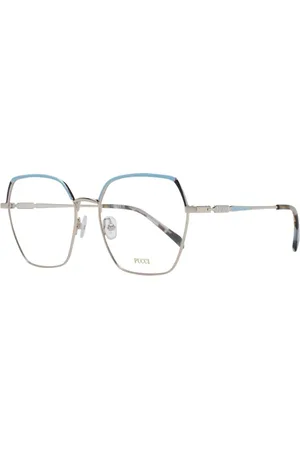 Emilio Pucci Akcesoria, Kobieta, Wielobarwność, ONE SIZE, Złote Kwadratowe Okulary Optyczne Dla Kobiet