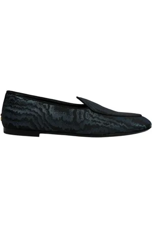 Dolce & Gabbana Buty, Mężczyzna, Niebieski, 43 EU, Nylon, Niebieskie i Czarne Slip-On Mokasyny
