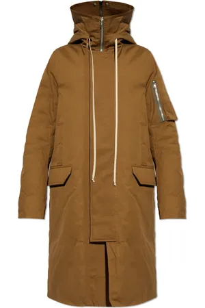 Rick Owens Płaszcze, Mężczyzna, brązowy, XL, Długa parka `Megamarka`