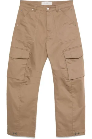 Golden Goose Spodnie, Mężczyzna, Beżowy, L, Bawełna, Spodnie Cargo Double Gold Star