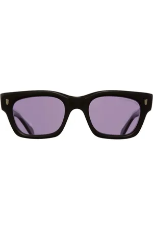 Cutler and Gross Akcesoria, unisex, Czarny, ONE SIZE, Len, Czarne Okulary z Acetat