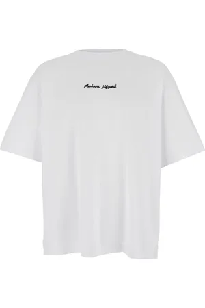 Maison Kitsuné Koszulki, Mężczyzna, Biały, XS, Biała Koszulka z Logo z Nadrukiem