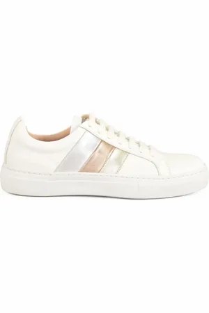 Fabiana Filippi Buty, Kobieta, Biały, 38 1/2 EU, Skórzane Sneakersy - Podeszwa z Gumy
