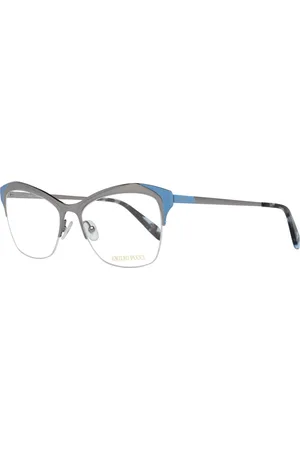 Emilio Pucci Akcesoria, Kobieta, Szary, ONE SIZE, Srebrne Metalowe Okulary Optyczne z Półramką dla Kobiet