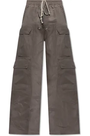 Rick Owens Spodnie, Mężczyzna, Szary, L, Len, Lniane Spodnie