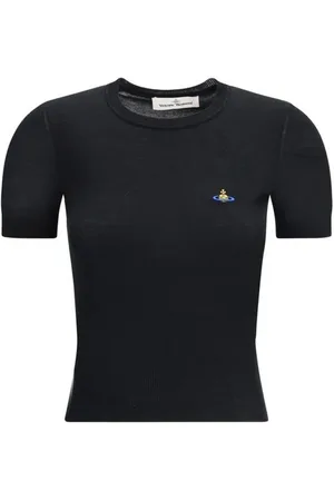Vivienne Westwood Koszulki, Kobieta, Czarny, S, Ikoniczny Logo Sweter z T-shirtem