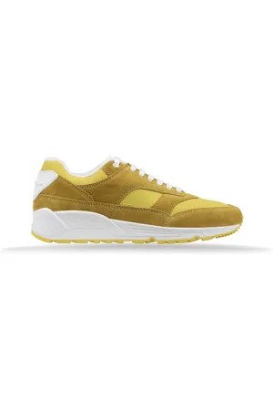 Saint Laurent Buty, Mężczyzna, Żółty, 43 EU, Zamsz, Zamszowe Sneakersy Sznurowane z Okrągłym Noskiem
