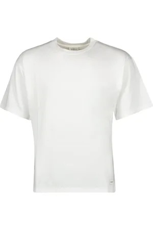 Saint Laurent Koszulki, Mężczyzna, Biały, L, Bawełna, Bawełniany T-shirt Jersey