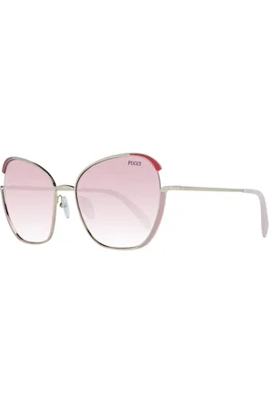 Emilio Pucci Akcesoria, Kobieta, Różowy, ONE SIZE, Złote Okulary Motylek z Gradientowymi Szkłami