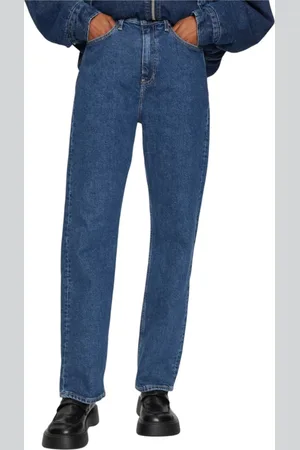 Calvin Klein Jeansy, Kobieta, Niebieski, W25 L32, Niebieskie Jeansyy z Zamkiem i Guzikami Kobiety Jesień/Zima