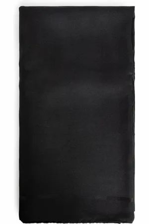 Saint Laurent Akcesoria, Kobieta, Czarny, ONE SIZE, Czarny Jedwabny Szal z Wzorem Cassandre