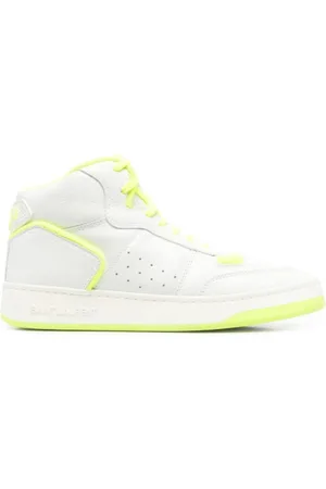 Saint Laurent Buty, Kobieta, Biały, 37 1/2 EU, Skóra, Perforowane dwukolorowe buty sportowe typu high-top