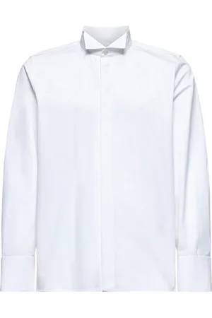 Saint Laurent Koszule, Mężczyzna, Biały, M, Bawełna, Koszula bawełniana z kołnierzykiem typu wing collar