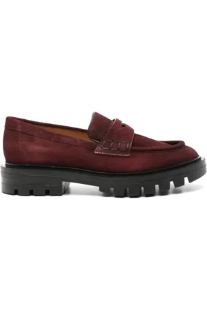 santoni Buty, Kobieta, Czerwony, 38 EU, Zamsz, Bordowe zamszowe mokasyny