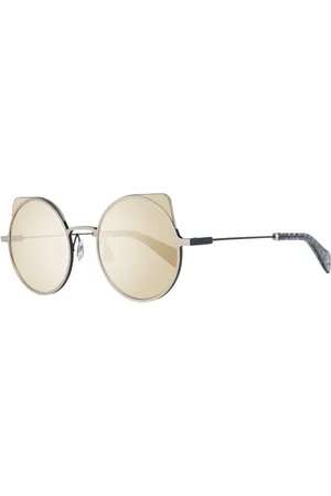 YOHJI YAMAMOTO Akcesoria, Mężczyzna, Szary, ONE SIZE, Szare Okrągłe Okulary Przeciwsłoneczne z Lustrzanymi Szkłami