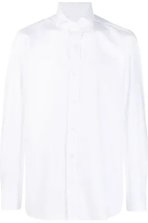 LUIGI BORRELLI NAPOLI Koszule, Mężczyzna, Biały, L, Biała Koszula Twill
