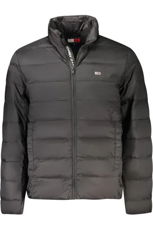 Tommy Hilfiger Kurtki, Mężczyzna, Czarny, XL, Nylon, Czarna Lekka Kurtka Izolacyjna z Kieszeniami