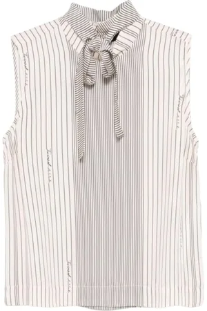Twin-Set Koszulki, Kobieta, Biały, S, Bezrękawnik z wiskozy