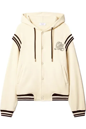 OFF-WHITE Bluzy, Mężczyzna, Żółty, L, Varsity Fleece Hoodie