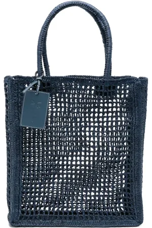 MANEBI Torebki, Kobieta, Niebieski, ONE SIZE, Niebieska torba tote z logo