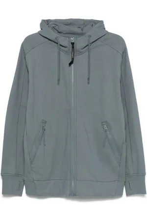 C.P. Company Bluzy, Mężczyzna, Szary, S, Stalowa Bluza z Kapturem Zamek Kieszenie
