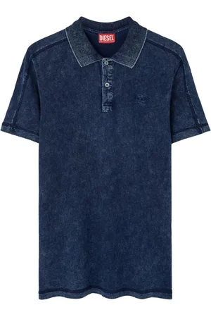 Diesel Koszulki, Mężczyzna, Niebieski, S, Denim, Denim Polo T-shirty i Polosy