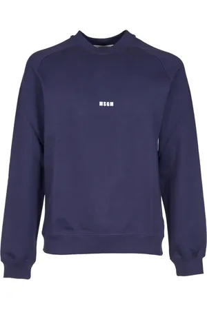 Msgm Bluzy, Mężczyzna, Niebieski, XL, Bluza z logo