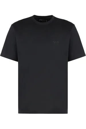 Y-3 Koszulki, Mężczyzna, Czarny, S, Bawełniany T-shirt z nadrukiem w tonacji