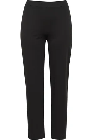 Kaffe Spodnie, Kobieta, Czarny, L, Czarne Spodnie O Rozkloszowanych Nogawkach Elegancki Styl