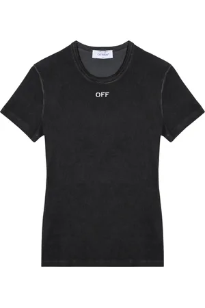 OFF-WHITE Koszulki, Kobieta, Czarny, S, T-shirt z krótkim rękawem i okrągłym dekoltem