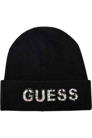 Guess Akcesoria, Kobieta, Czarny, M, Fantazyjna Czapka z Logo - Czarna