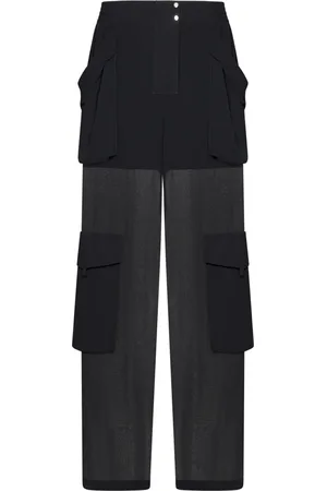 Pinko Spodnie, Kobieta, Czarny, S, Czarne transparentne spodnie cargo