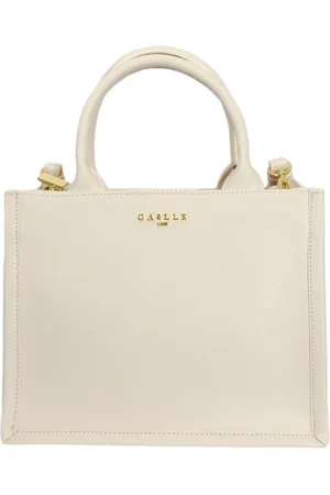 GAËLLE Torebki, Kobieta, Beżowy, ONE SIZE, Mini Shopper Torba z Metalowym Logo i Paskiem na Ramię z Dżetem