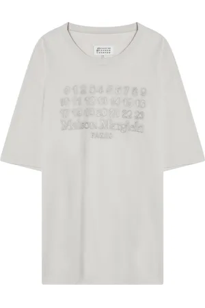 Maison Margiela Koszulki, Mężczyzna, Beżowy, S, T-shirt z krótkim rękawem i okrągłym dekoltem