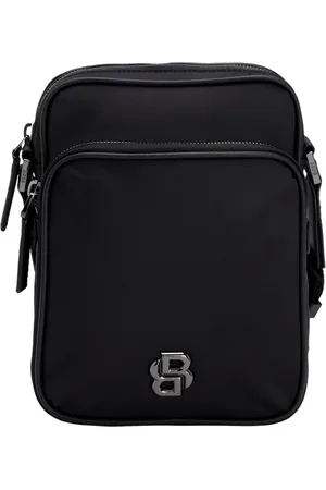 HUGO BOSS Torebki, Mężczyzna, Czarny, ONE SIZE, Czarna Torba Reporterka z Twillu Model Double B