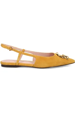 Coccinelle Buty, Kobieta, Żółty, 40 EU, Zamsz, Żółte Slingbacki z Detalem Logo C-Me