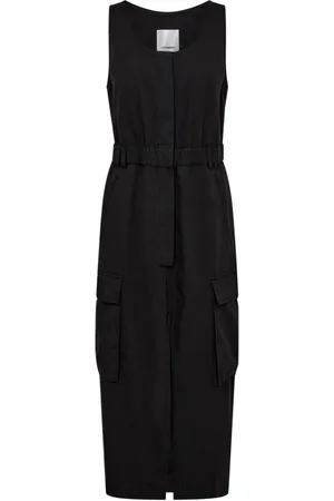Co`Couture Sukienki, Kobieta, Czarny, M, Casual Utility Jumpdress Sukienka Czarna