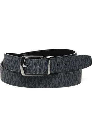 Michael Kors Torebki, Mężczyzna, Niebieski, ONE SIZE, Pasek skórzany z logo, dwustronny niebieski/czarny
