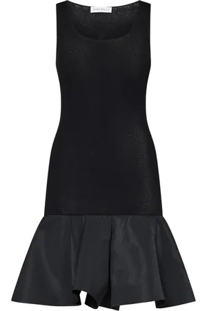 Nina Ricci Sukienki, Kobieta, Czarny, M, Czarna Sukienka bez Rękawów z Falbaną