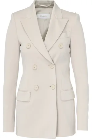 Sportmax Kurtki, Kobieta, Beżowy, S, Marynarka z dzianiny w kolorze tortora