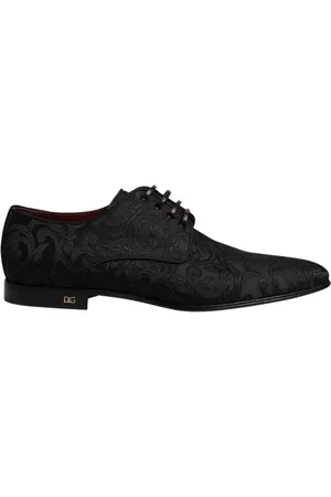 Dolce & Gabbana Buty, Mężczyzna, Czarny, 43 EU, Nylon, Haftowane Buty Derby Brogue