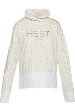 Hest Bluzy, Kobieta, Biały, S, Bawełna, Biała bluza Alyssum z wysokim kołnierzem