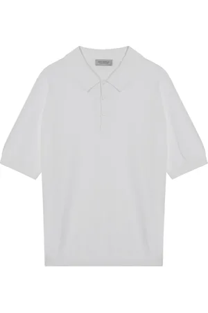 JOHN SMEDLEY Koszulki, Mężczyzna, Biały, S, Polo z krótkim rękawem
