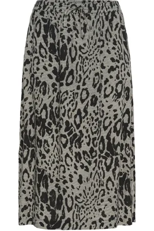 Kaffe Spódnice, Kobieta, Wielobarwność, 6XL, Spódnica Moonstruck Black Animal